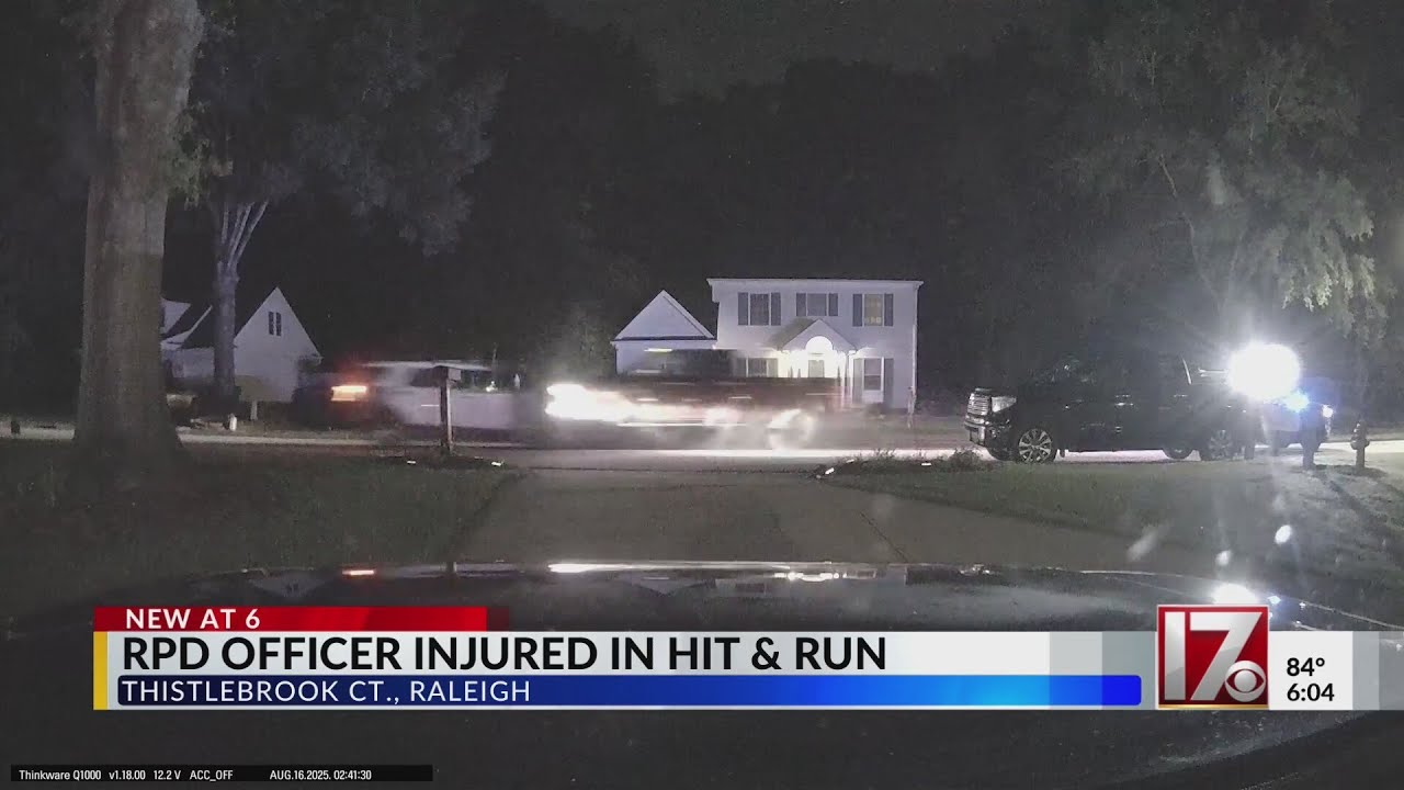 Caught on video: Raleigh officer hurt in hit-and-run