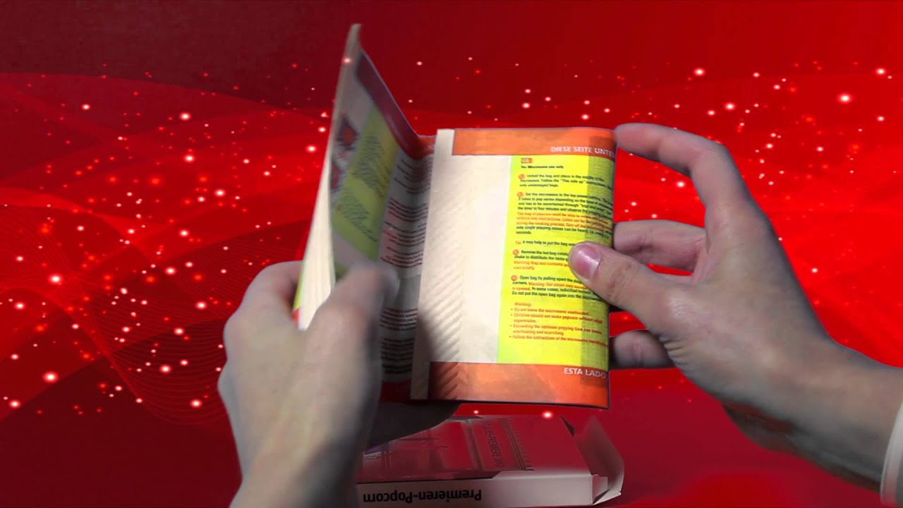 Popkorn Packung f&uuml;r Werbezwecken ben&uuml;tzen