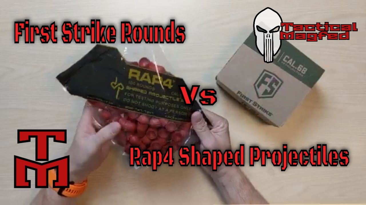 First Strike Rounds Vs Rap4 Plastic Shaped Projectiles | Magfed Paintball Review