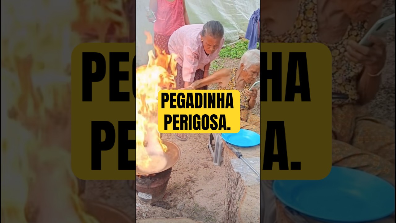 Por&eacute;m engra&ccedil;ada kkkk #pegadinha #humor #peixe #fogo #senhora #troll #trollagememfam&iacute;lia