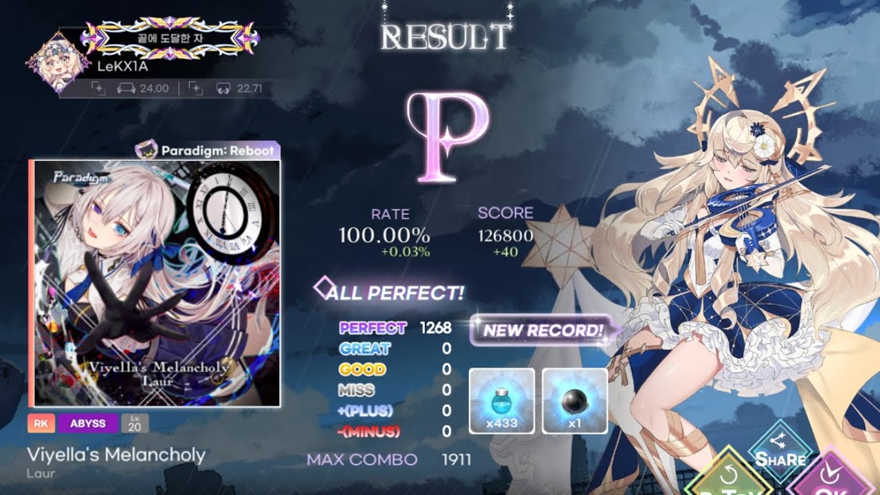 [KALPA]실전 난이도 22 ㅋㅋㅋㅋ Laur - Viyella's Melancholy ABYSS ALL PERFECT CLEAR!