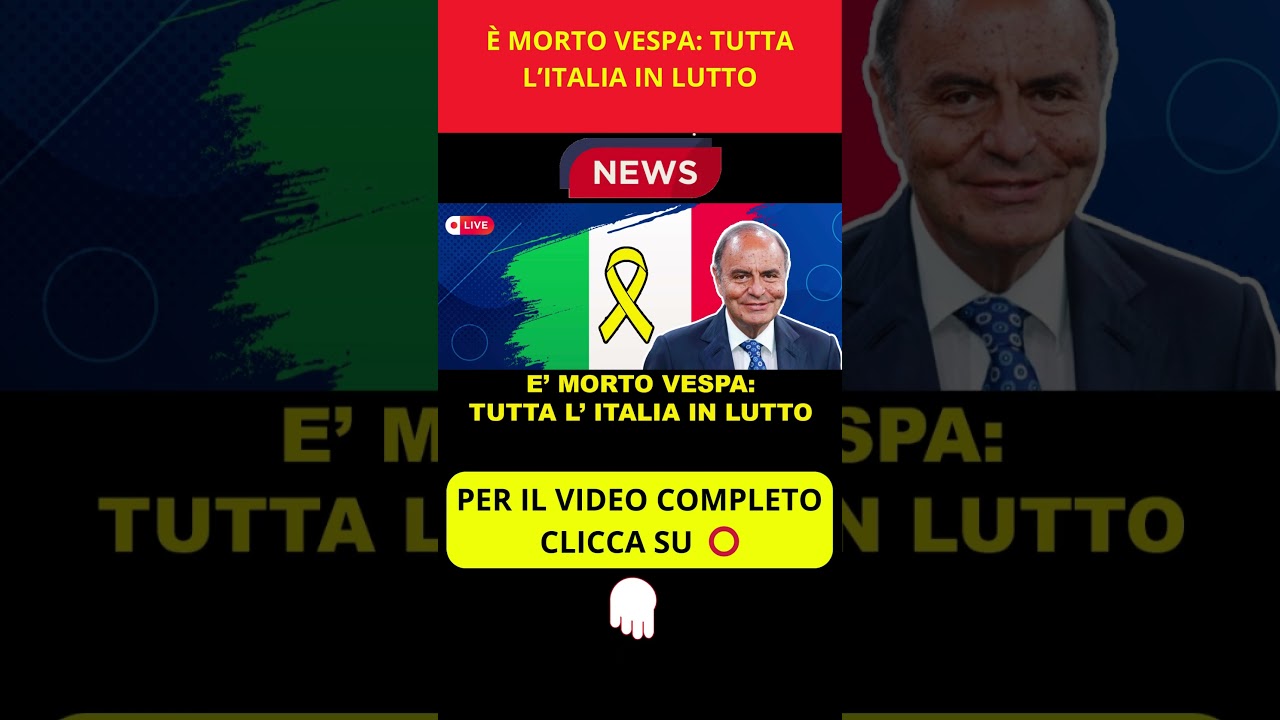 ⭕ ULTIM'ORA SHOCK: VESPA &Egrave; MORTO, ITALIA IN LUTTO