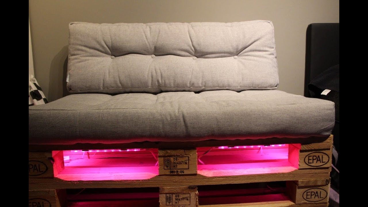 Palettensofa selber bauen | Palettensofa mit LED Beleuchtung | Palettensofa bauen  😎 - NewWonder555
