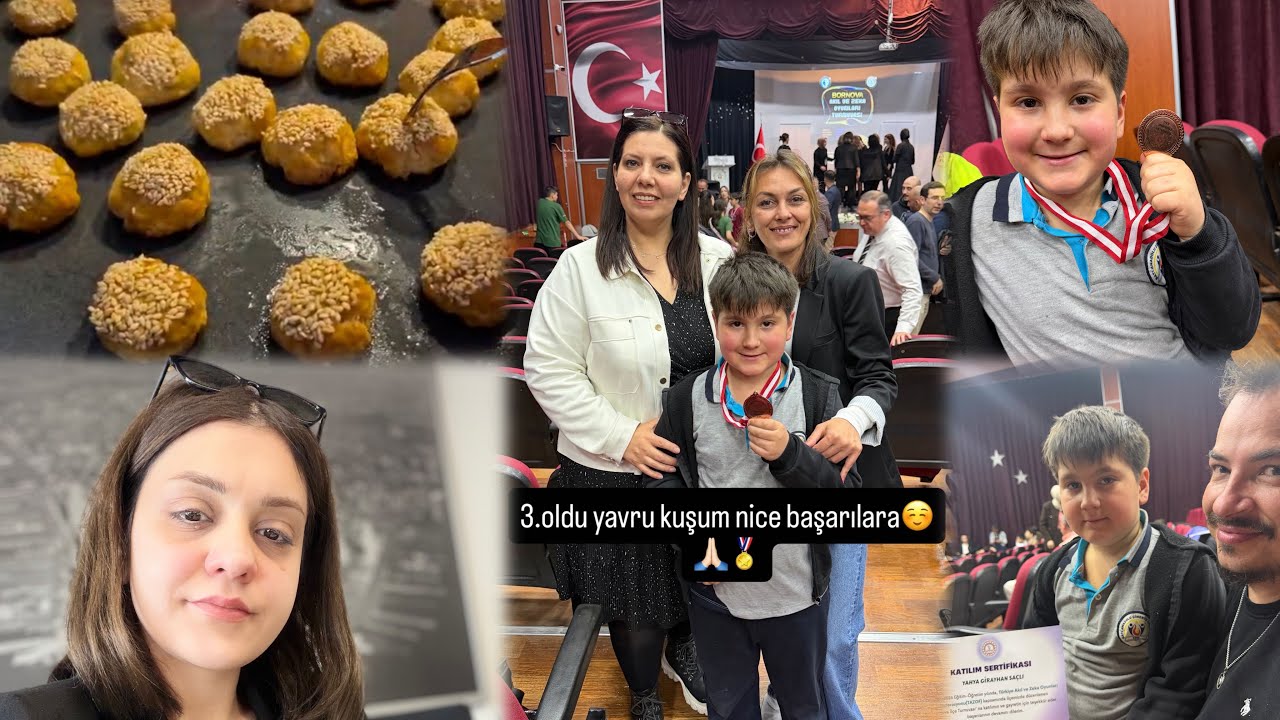 OĞLUMUN İLK MADALYASI 🥉 💐ANNEMLE ŞİPŞAK KURABİYE 🍪 😋BİZDEN G&Uuml;NCEL☺️&hearts;️