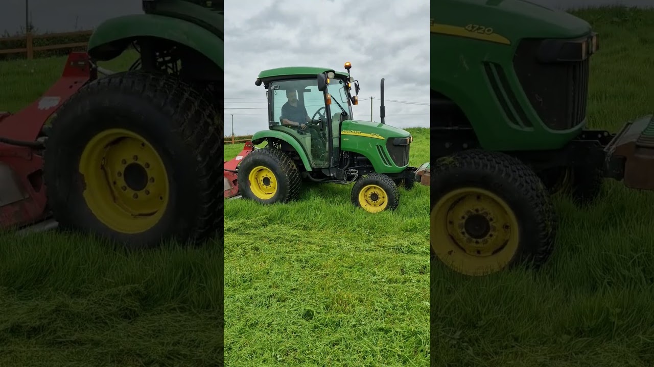 JD 4720 plus 12 foot Trimax rotary mower #mowingtallgrass #tallgrassgrazing