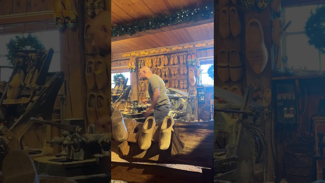 Wooden shoe making in Amsterdam , Netherlands - Coln shoes making 