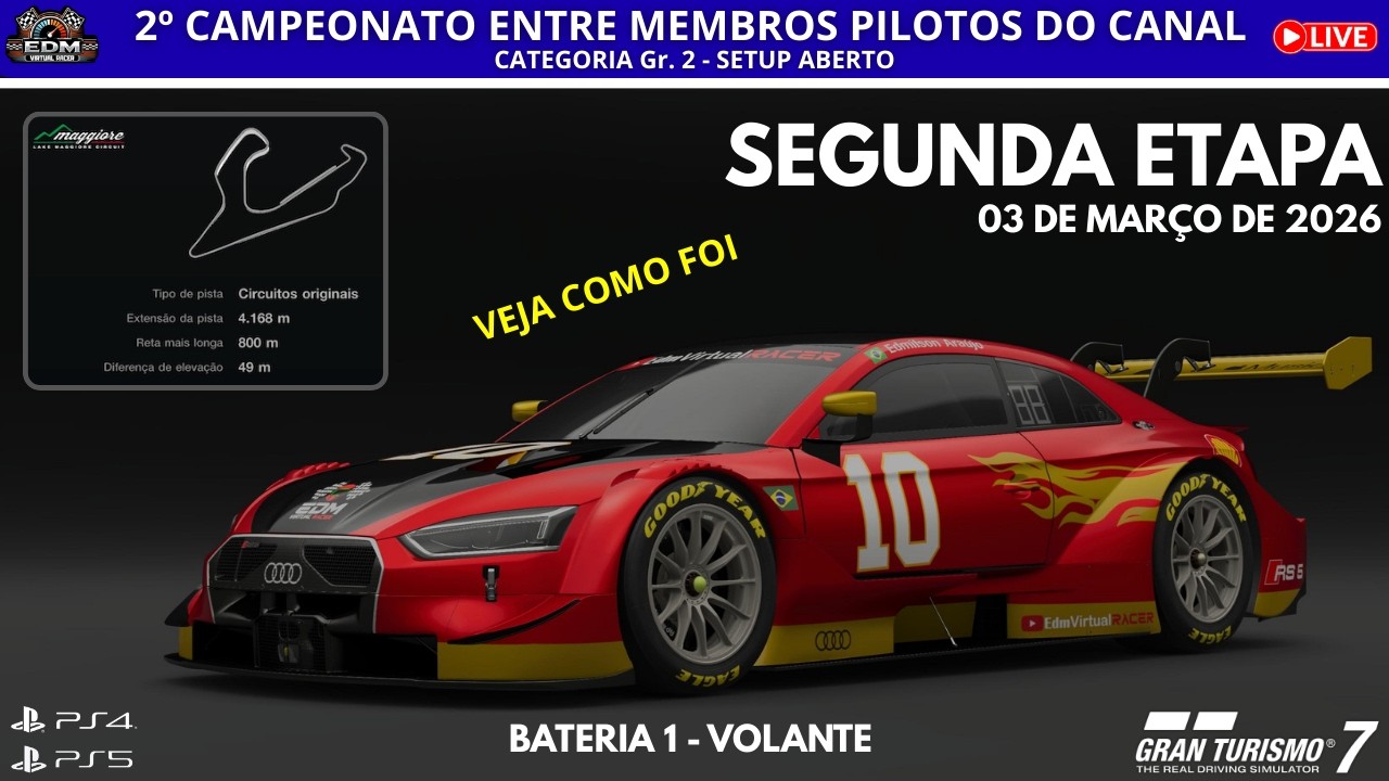 Segunda Etapa Bateria 1 Segundo Campeonato entre Membros do Canal GT7 #gt7 #ps4 #ps5 #games