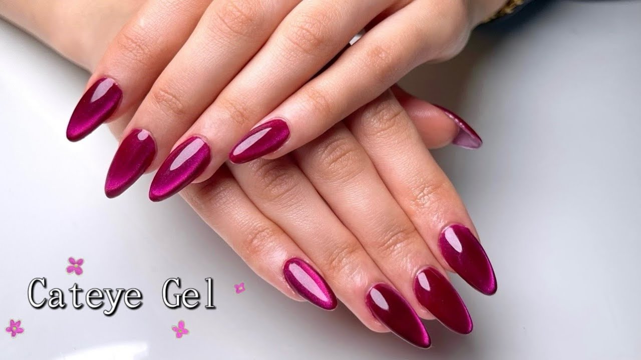 girly cat-eye nails 🍇 (beginner friendly)