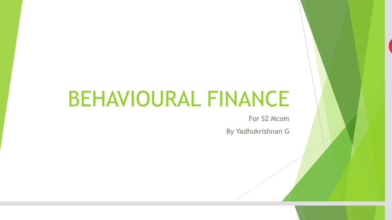 Behavioural Finance introduction