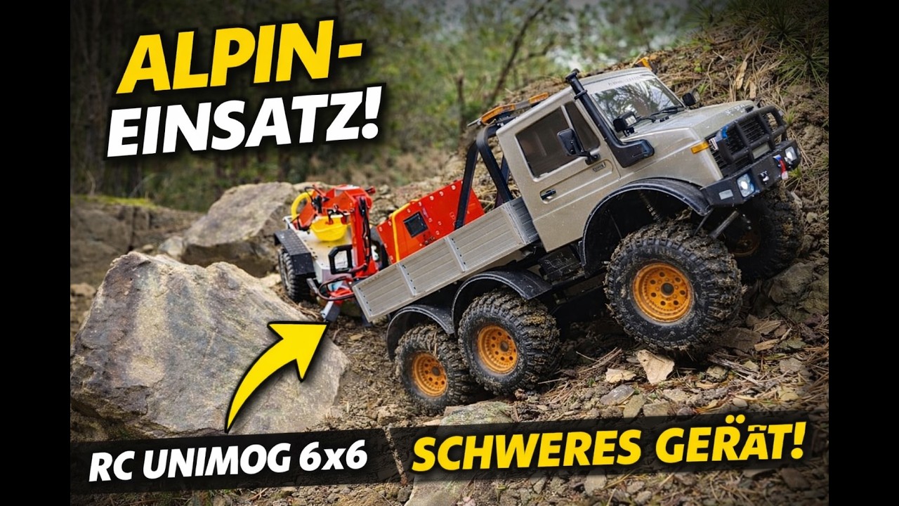 RC Unimog im Alpineinsatz 🚧 Schweres Gerät mit Palfinger Kran verladen
