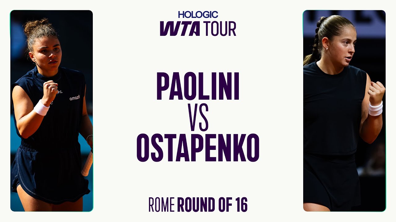 Jasmine Paolini vs. Jelena Ostapenko |  2025 Rome Round of 16 | WTA Match Highlights