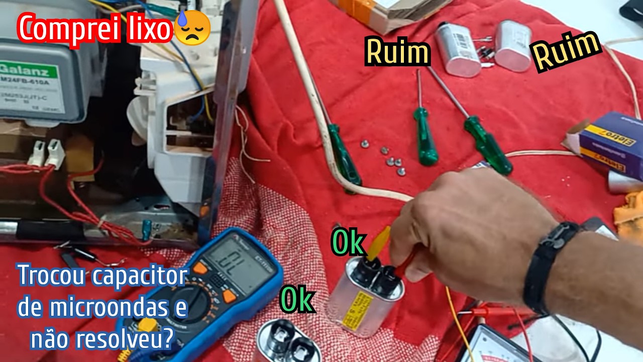 Troquei capacitor do microondas e mesmo assim não aquece, cuidado com capacitor comprado na internet