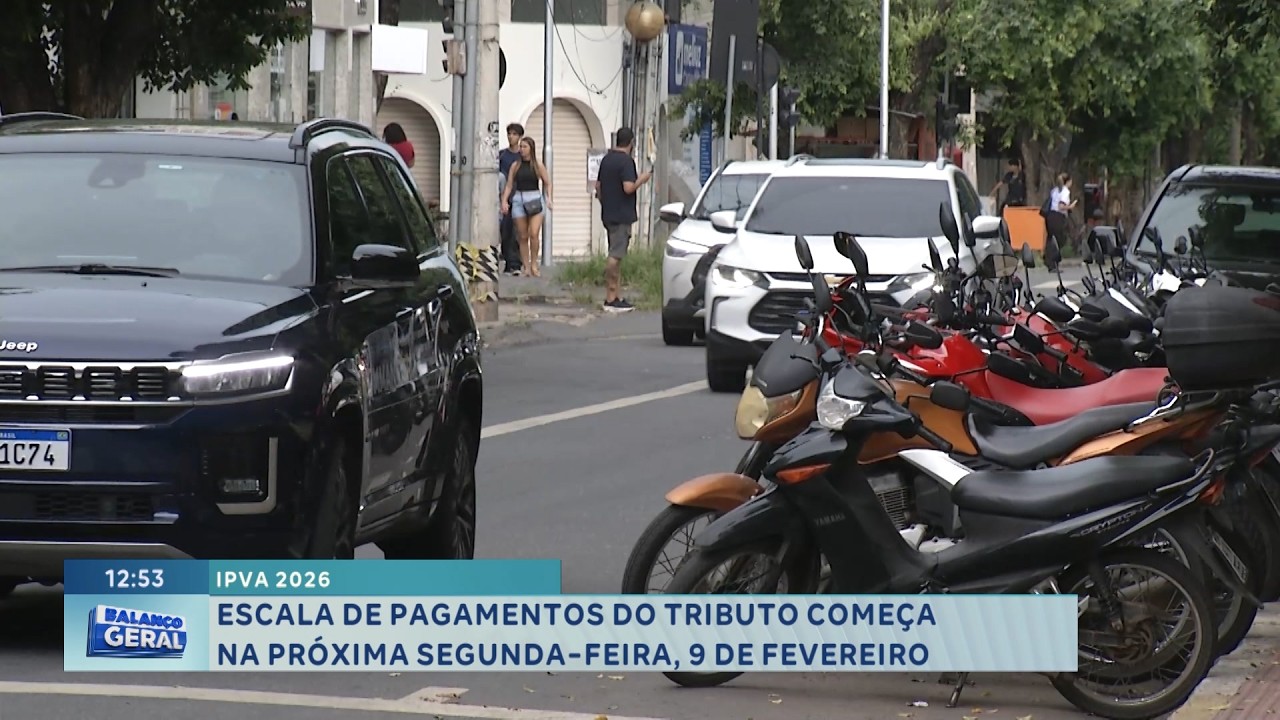 IPVA 2026: Escala de pagamentos começa na próxima segunda-feira, 9 de fevereiro.