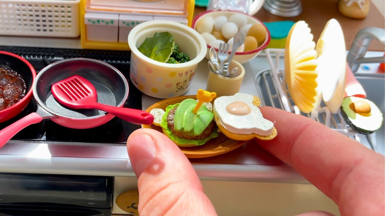 Re-ment mini kitchen set 🦀 ASMR 🐠 Miniature cooking compilation 🐙🦑🐠