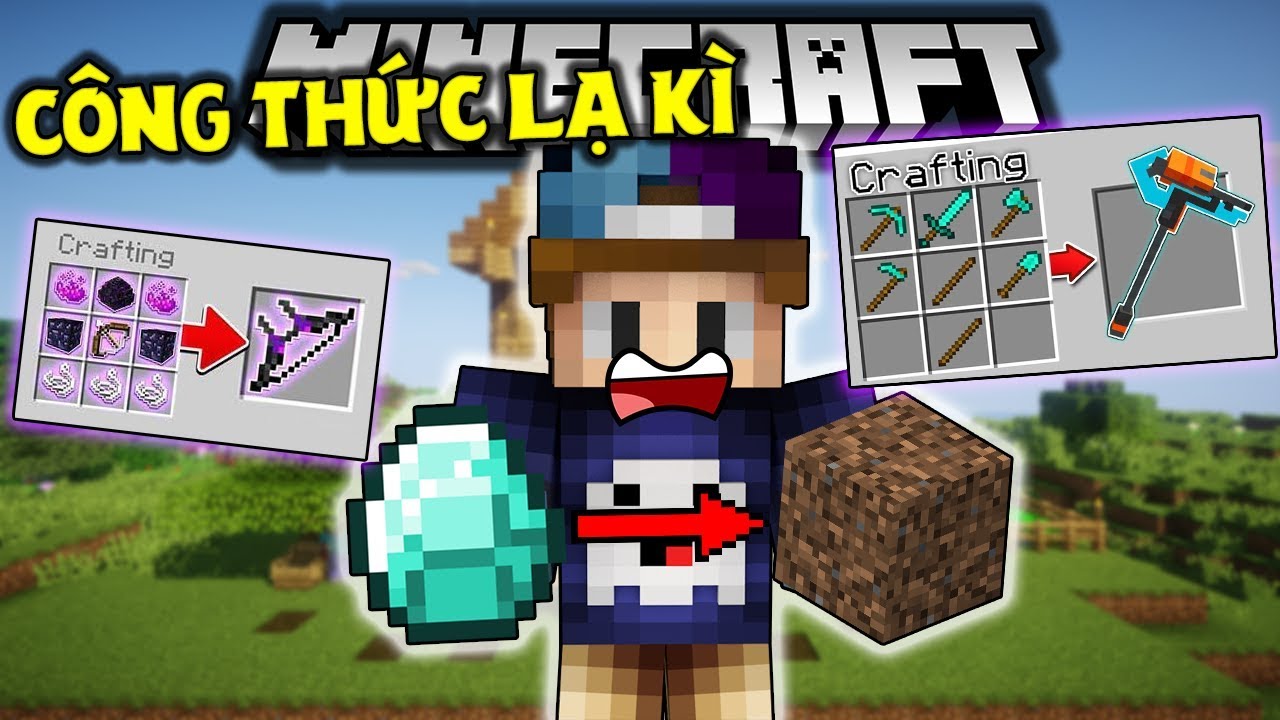 THỬ THÁCH CHẾ TẠO THEO CÔNG THỨC ĐIÊN KHÙNG TRONG MINECRAFT !! *KIM CƯƠNG CHẾ TẠO RA ĐẤT*