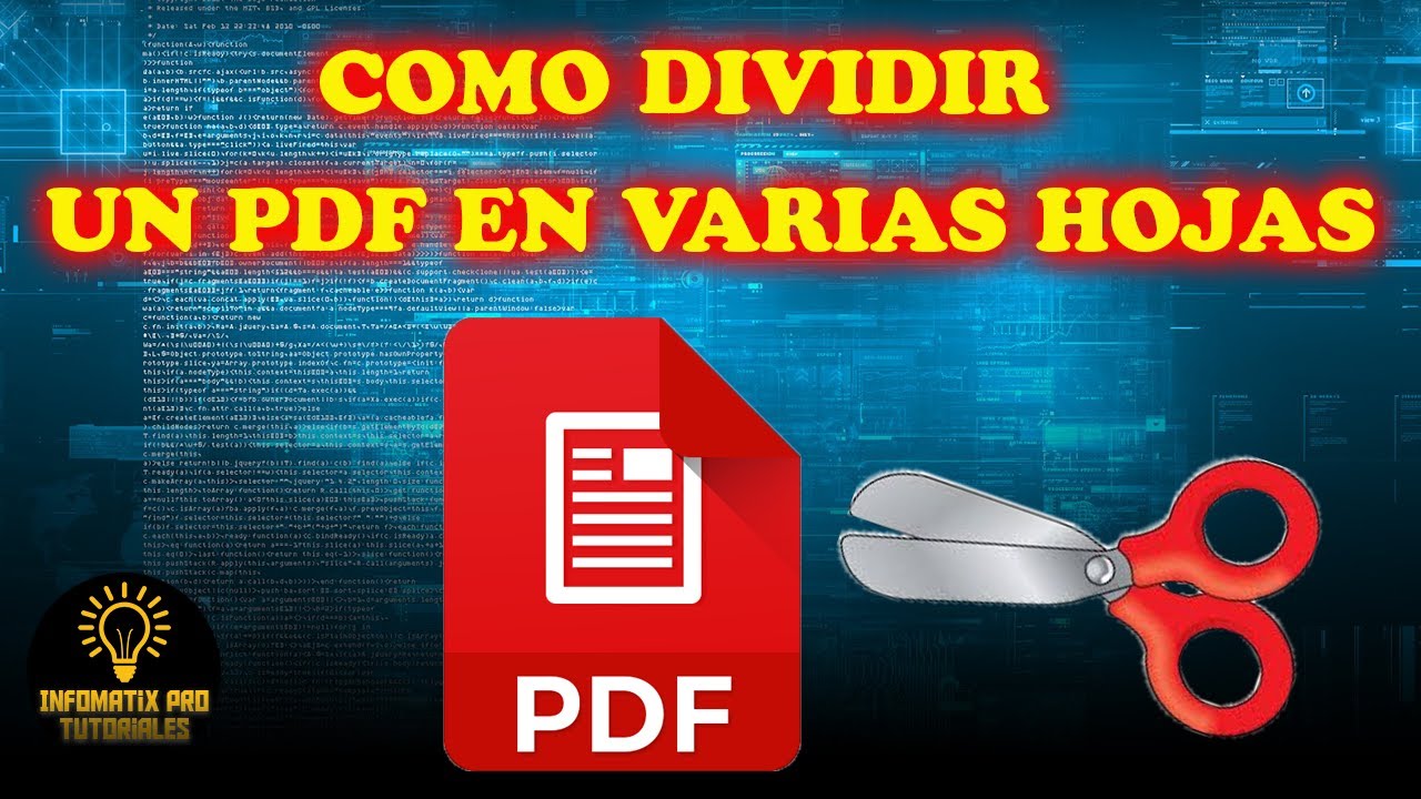 COMO DIVIDIR O SEPARAR UN PDF EN VARIAS HOJAS