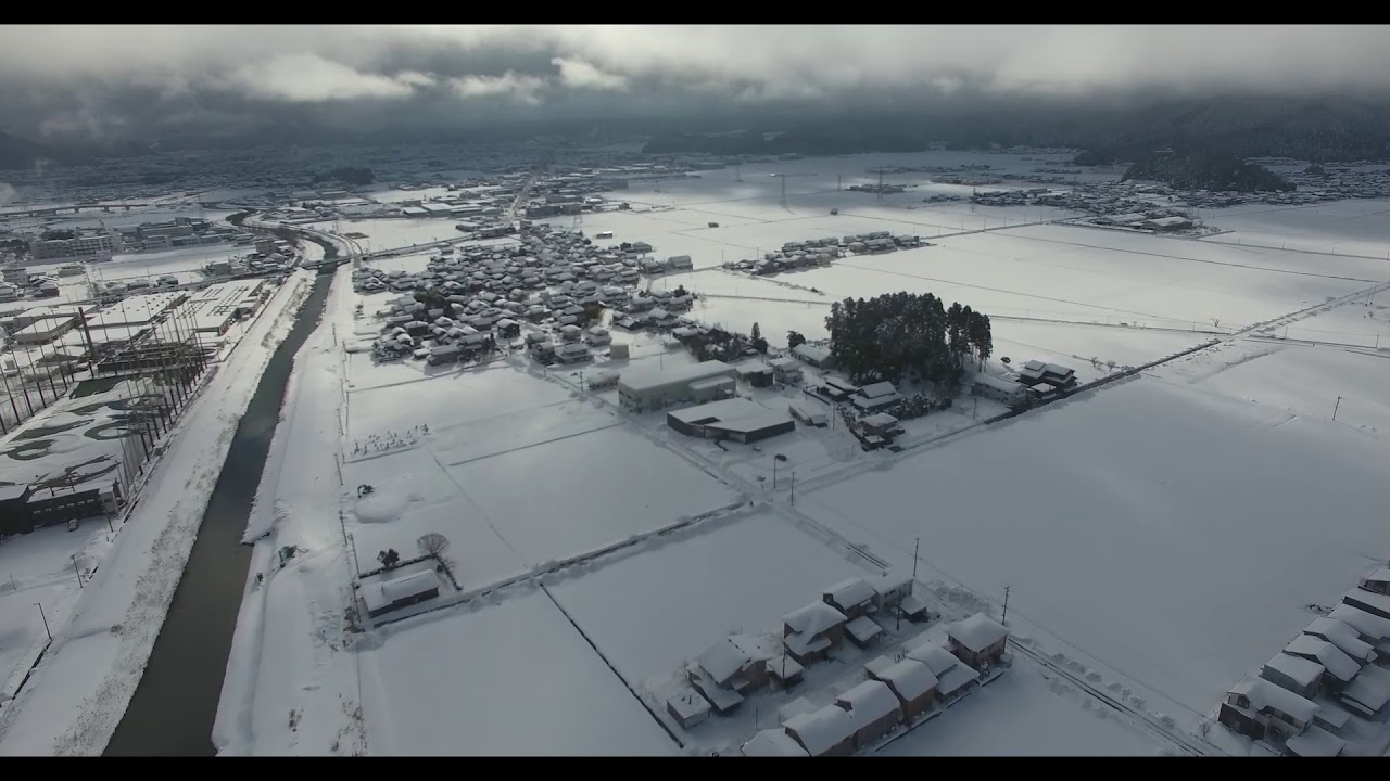 ドローン映像 大雪 福井県鯖江市 2020.01.10