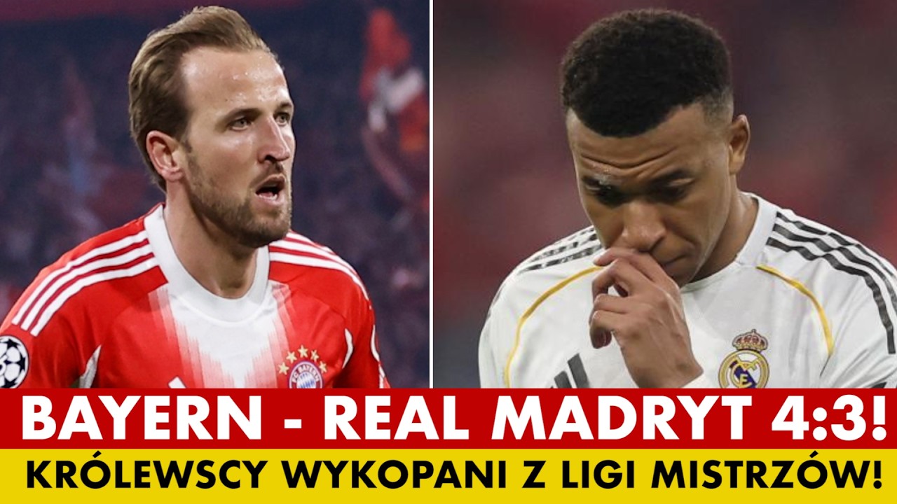 BAYERN - REAL 4:3! KR&Oacute;LEWSCY WYKOPANI Z LIGI MISTRZ&Oacute;W! MBAPPE WYR&Oacute;WNAŁ REKORD CRISTIANO RONALDO!