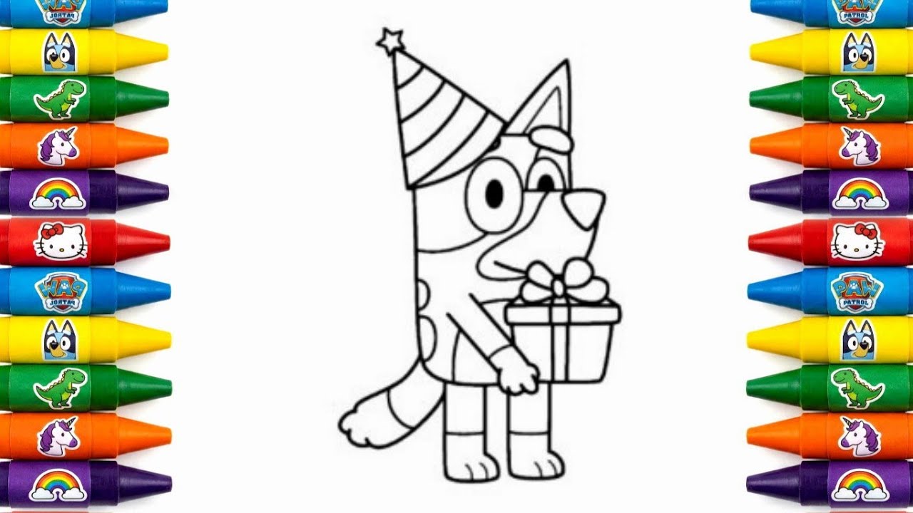 Drawing for Kids | Bluey Fun Cartoon Coloring