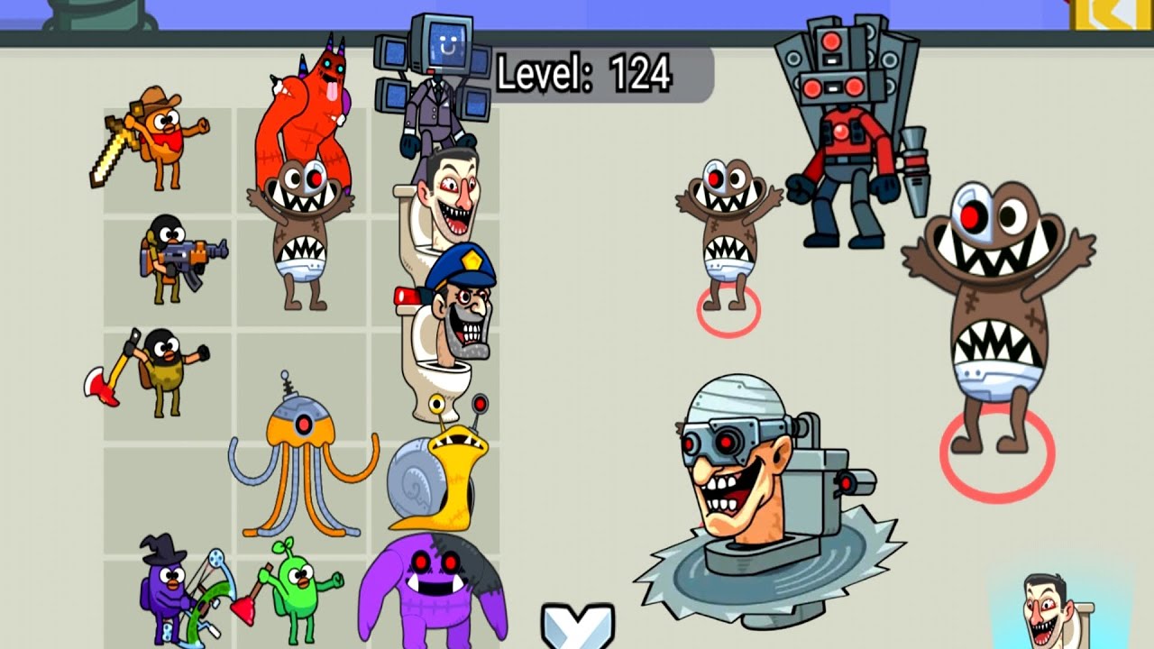 Monster War Merge Fight : All Skibidi Toilet Monster Vs Titan Cameraman,