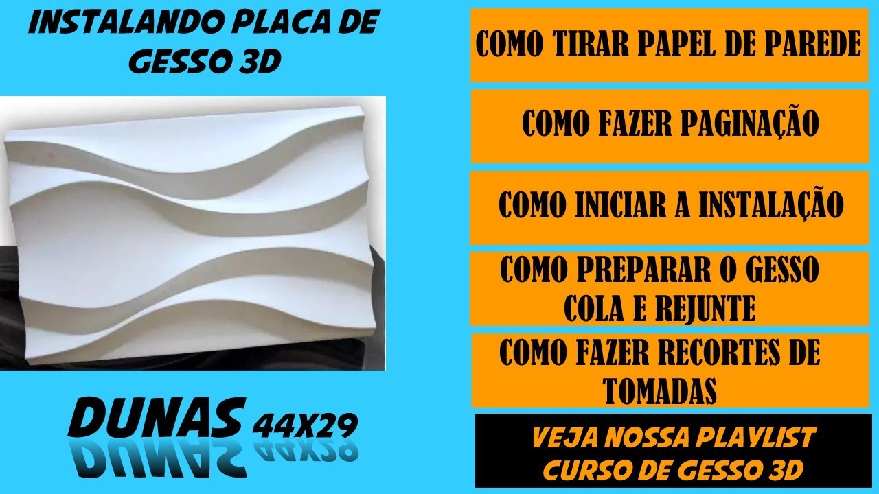 COMO FAZER UMA PAREDE DE GESSO 3D DUNAS Fácil