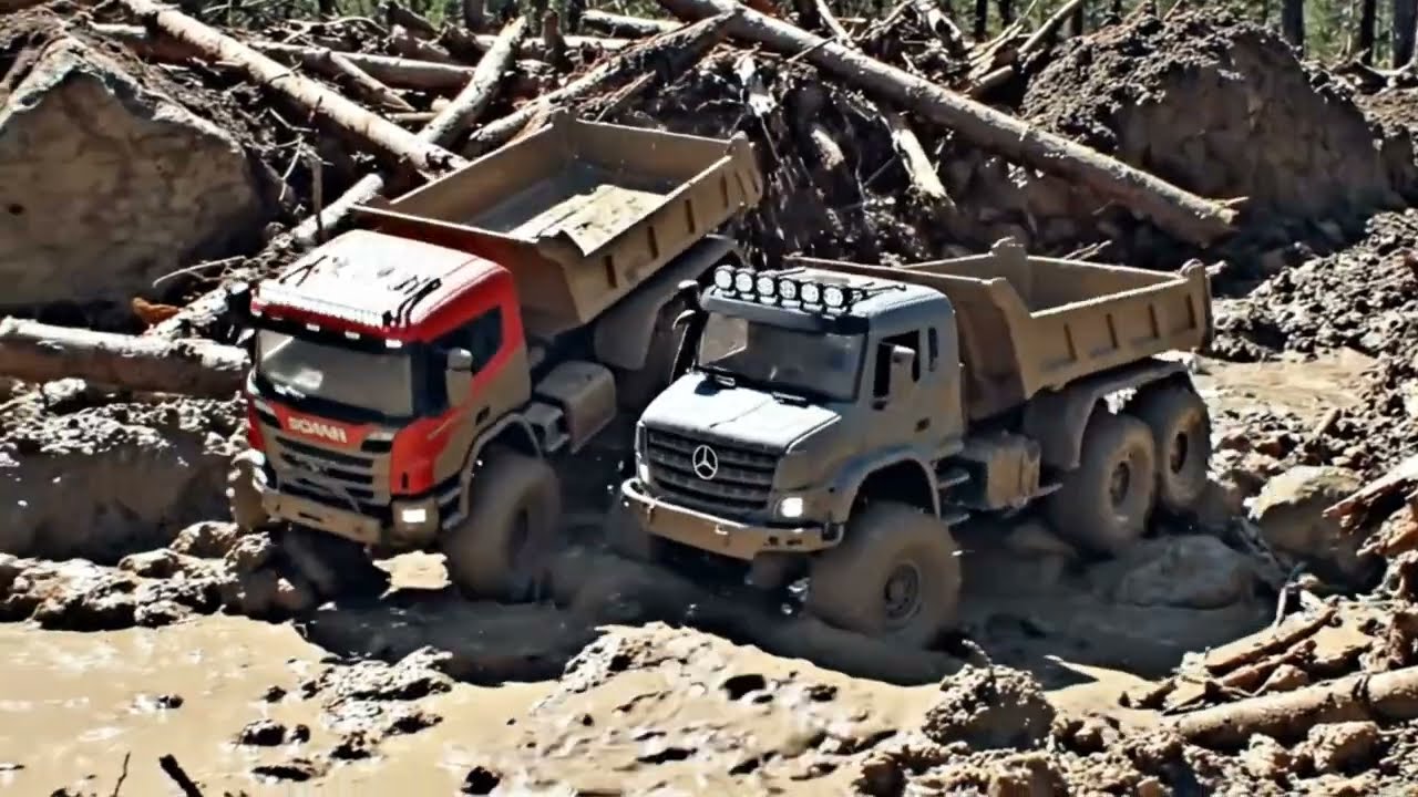 EXTREME RC TRUCK MUD GAUNTLET 🚛💦 | Scania vs Mercedes Off-Road Challenge