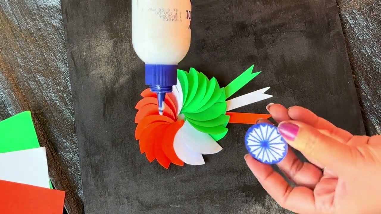 Republic day activity for school competition 😱 /tricolour badge making ideas /republic day project