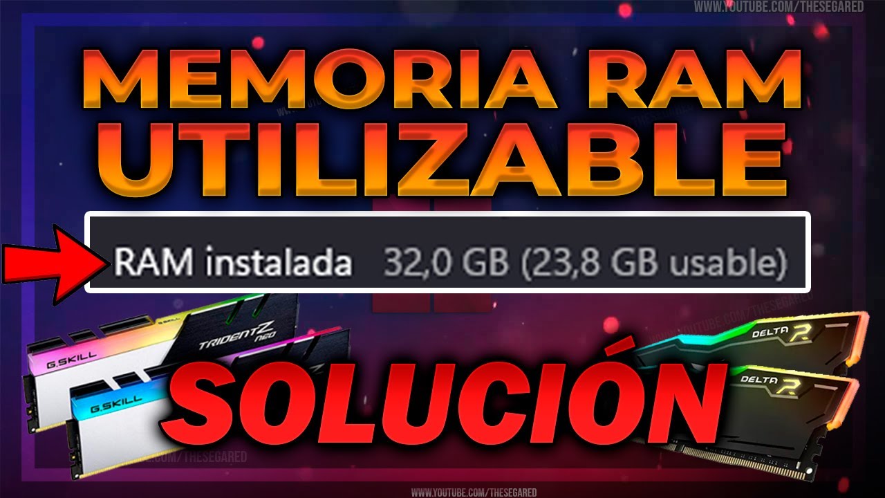 C&oacute;mo USAR Toda la MEMORIA RAM en Windows ✅SOLUCIONAR PROBLEMA con la MEMORIA RAM UTILIZABLE / USABLE
