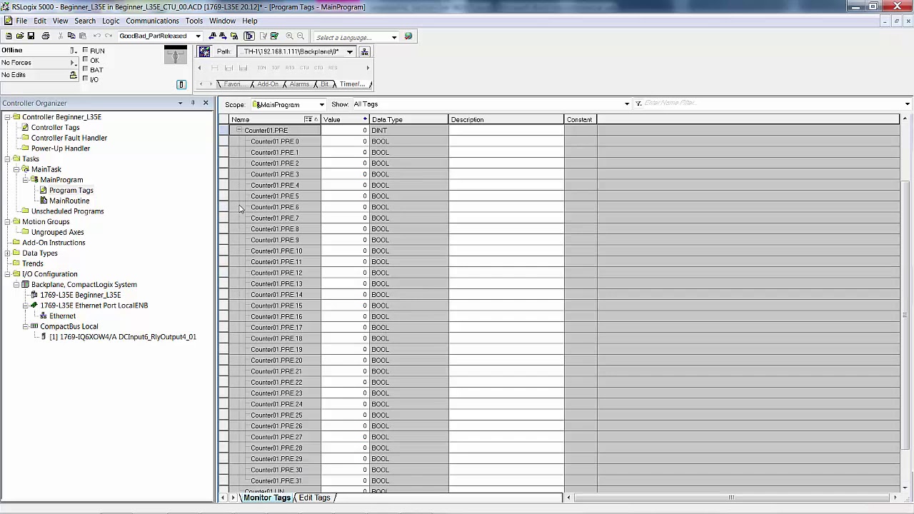 23 Programming & Troubleshooting a PAC - Using the CTU (increment) & CTD (decrement) instructions