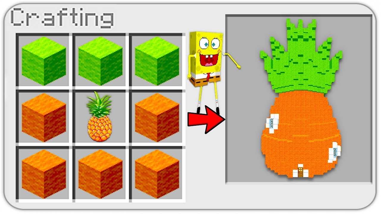 HOW TO CRAFT a Spongebob Squarepants House in MINECRAFT? SECRET RECIPE