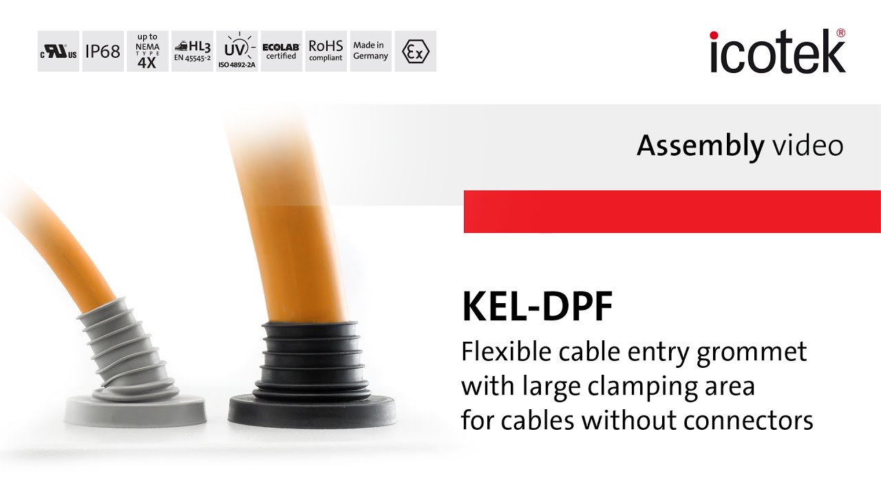 Cable entry grommet with large clamping range KEL-DPF | Assembly | icotek