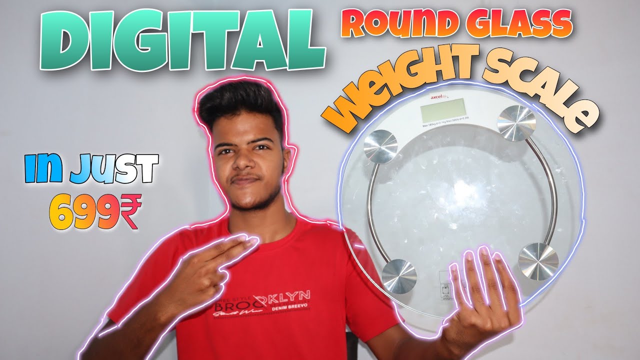 Round shape 8 mm glass weighing scale degital bathroom weight scale
