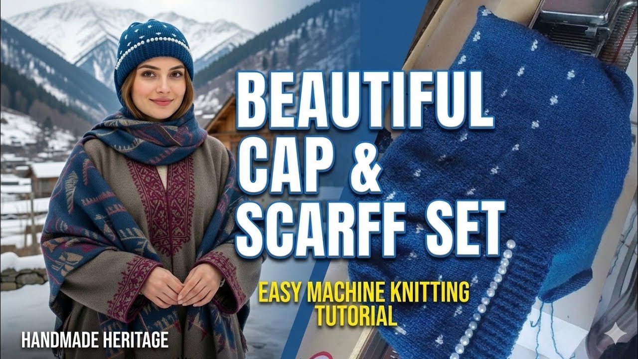 Ladies Cap / Scarf with  mufler Knitting | Stylish & Easy  #ladiescap #scarfknitting  #stylishknits