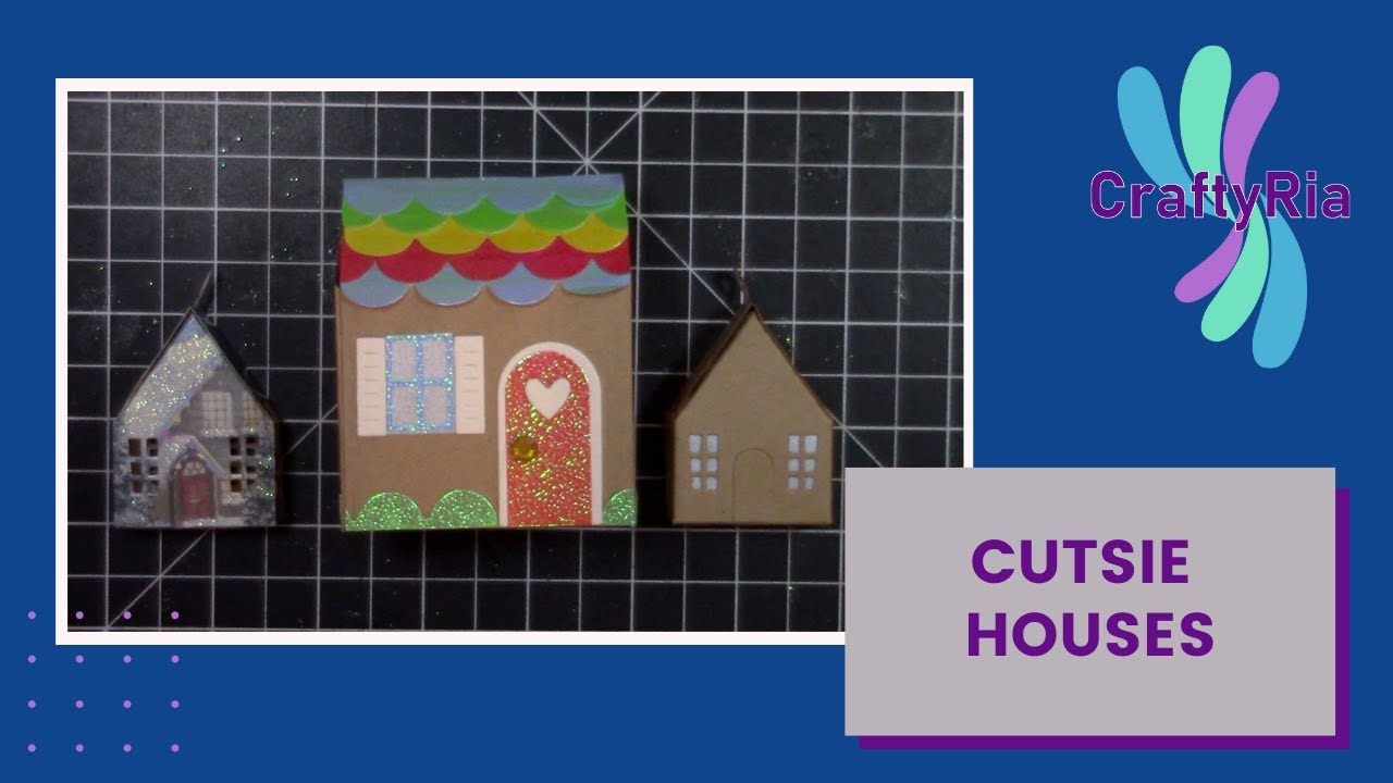 Making Mini Houses using Craspire Dies, Paper Scraps, and Christmas Cards