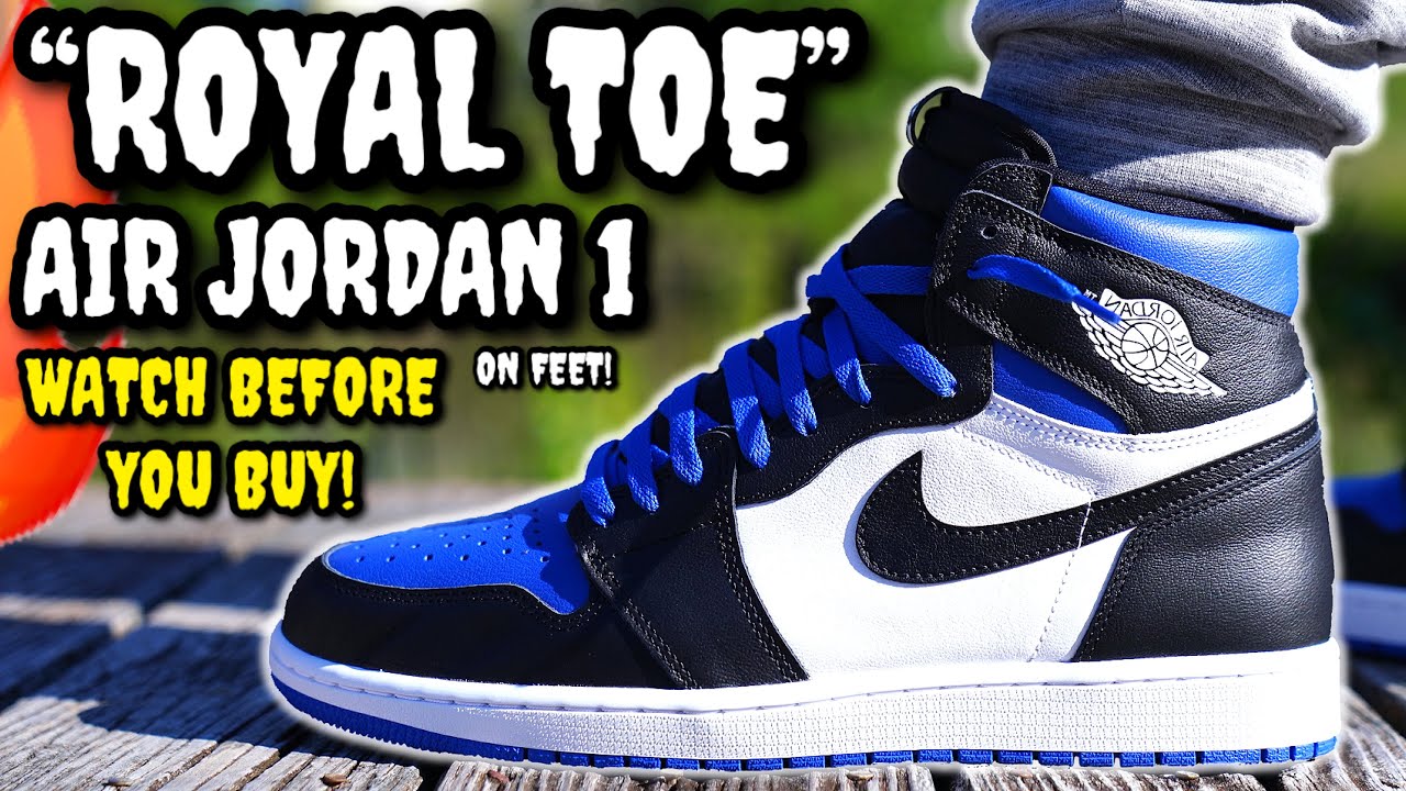 Air Jordan 1 ROYAL TOE REVIEW & ON FEET! WATCH BEFORE You BUY! WORTH $170? (LACE SWAP)