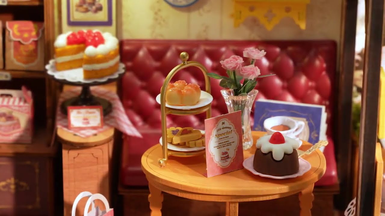 Robotime Rolife Leisure Time Tea Room DIY Miniature Dollhouse Kit Crafts Hobbies Amazing Gift