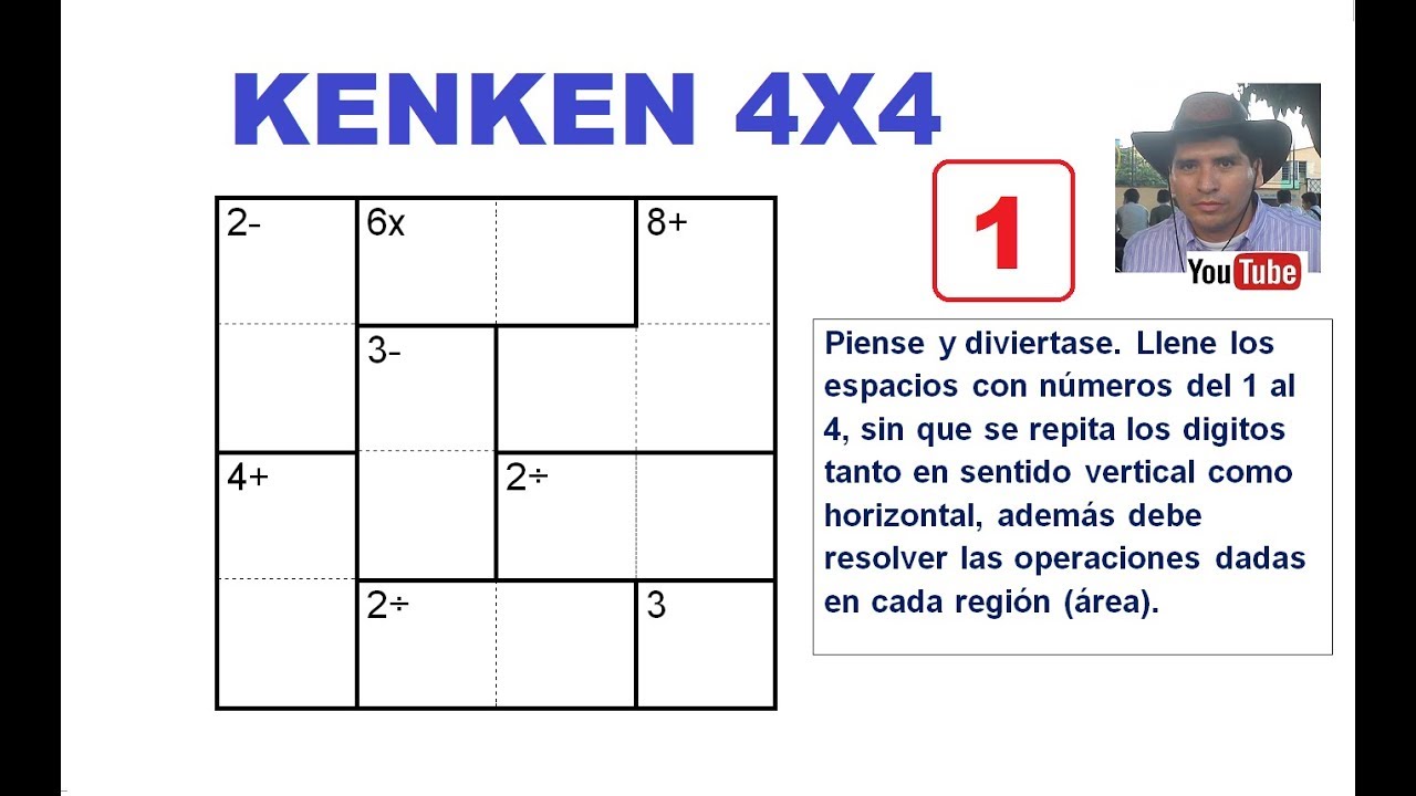 (1) Cómo resolver un KENKEN de 4X4.