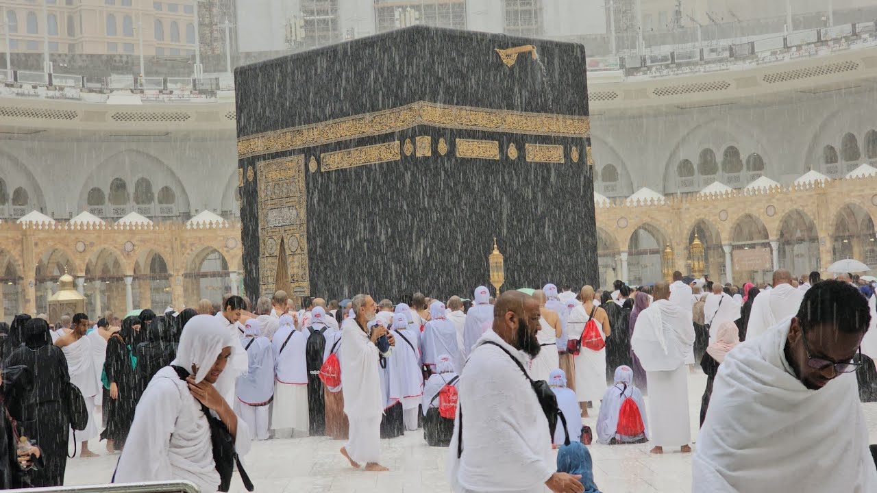 Heavy Rain ☔🌧 In Makkah Today | 24 Nov 2024 | Kaaba Live🔴 Azan |Beautiful weather in Masjid Al Haram