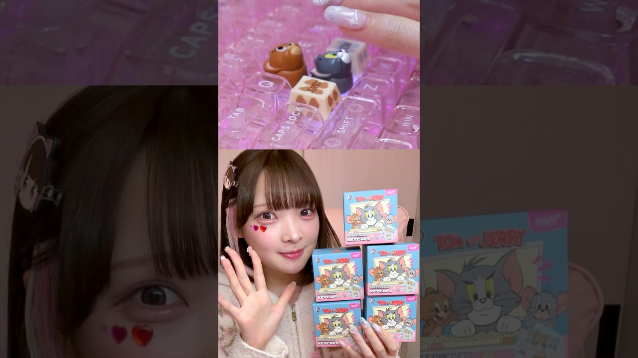 キーボードを『トムとジェリー』でカスタマイズしたら可愛さレベルアップした💻💖【たまちゃん】#shorts