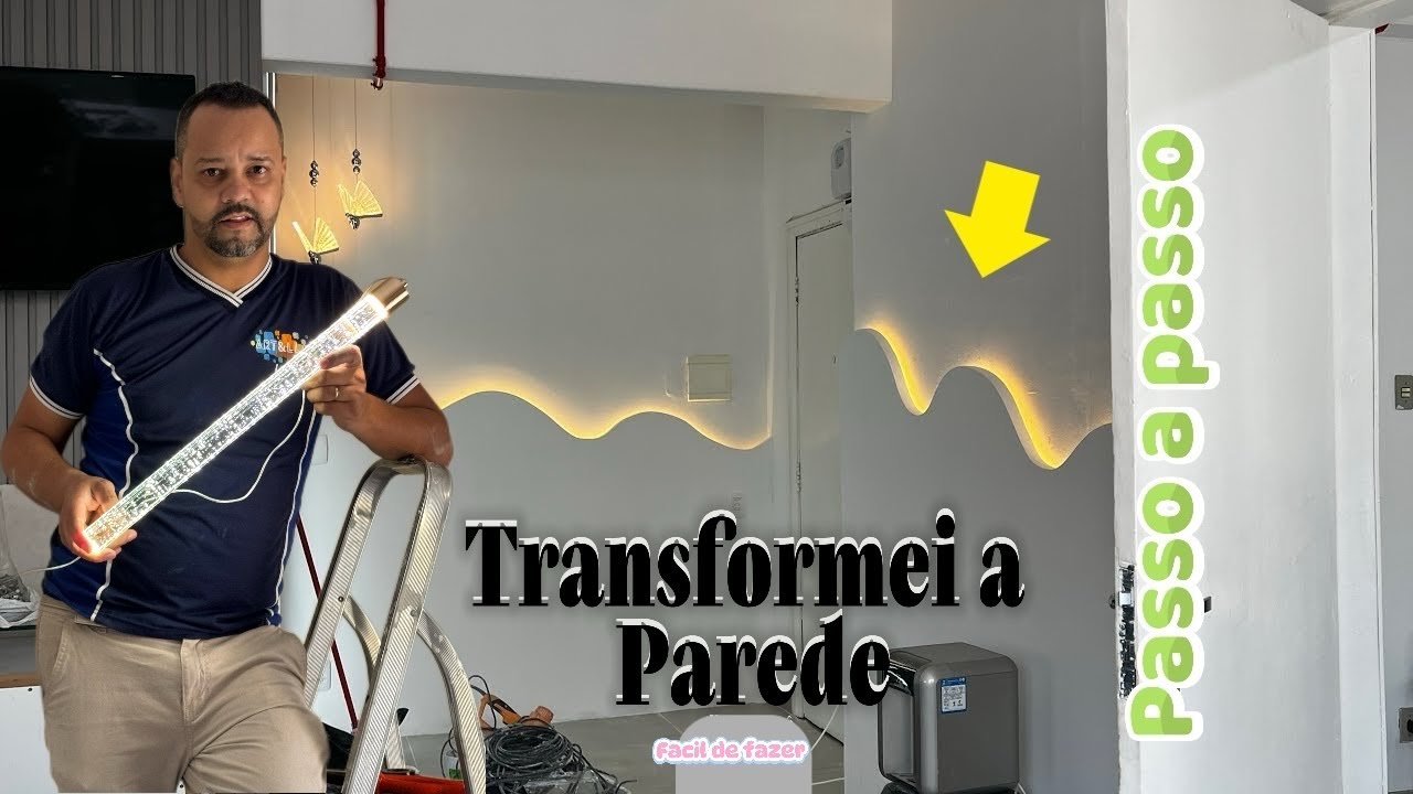 Transformei essa parede com drywall e LED! Veja o resultado!