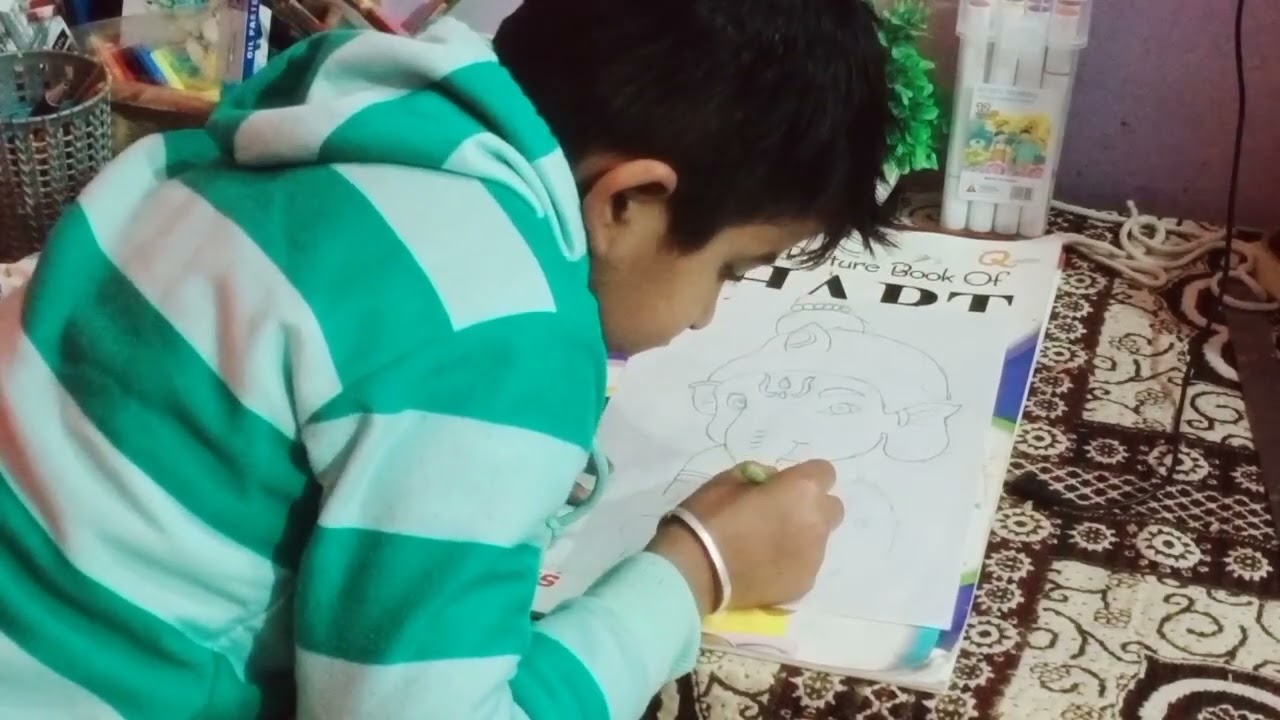Ganesh chaturthi drawing outline tutorial 🙏
