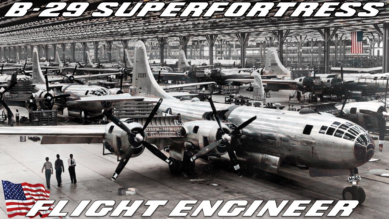 Boeing B-29 Superfortress | Flight Engineer | Official Training Film | Original Video Upscaled