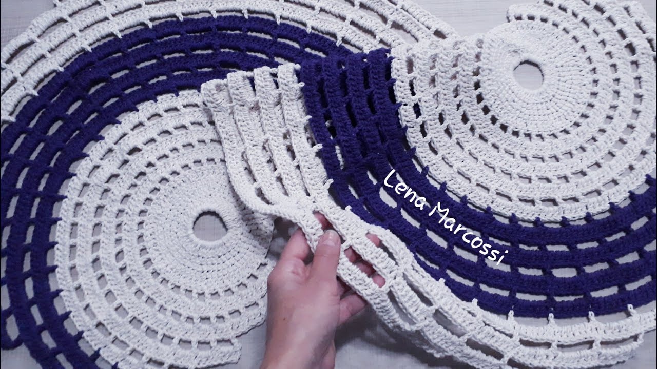 COMO FAZER A UNIÃO DO TAPETE ESPIRAL DE CROCHÊ/ VERSÃO DESTRO @LenaMarcossi1 #Crochétka #crochet