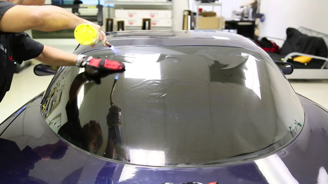 How To Window Tint (Corvette Back Window Heat Shrink Torch)