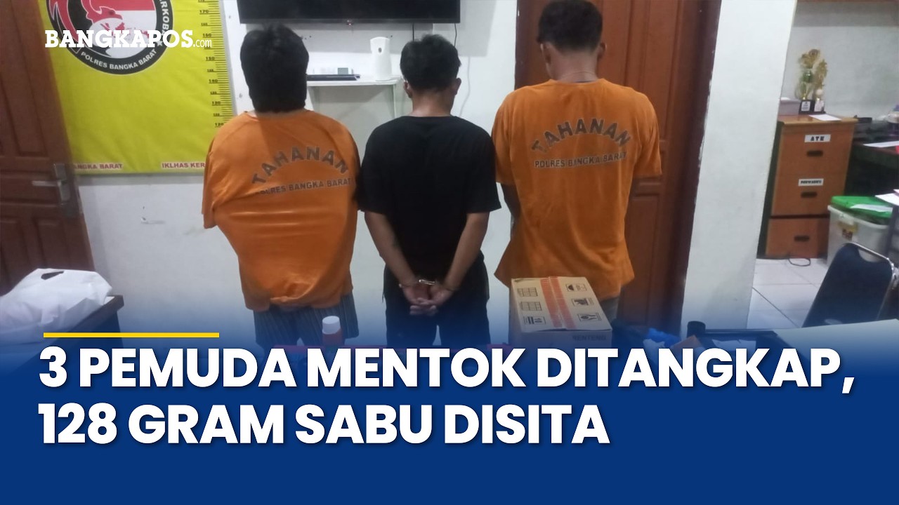 Tiga Pemuda Mentok Ditangkap, Polisi Sita 128 Gram Sabu dan 35 Butir Ekstasi