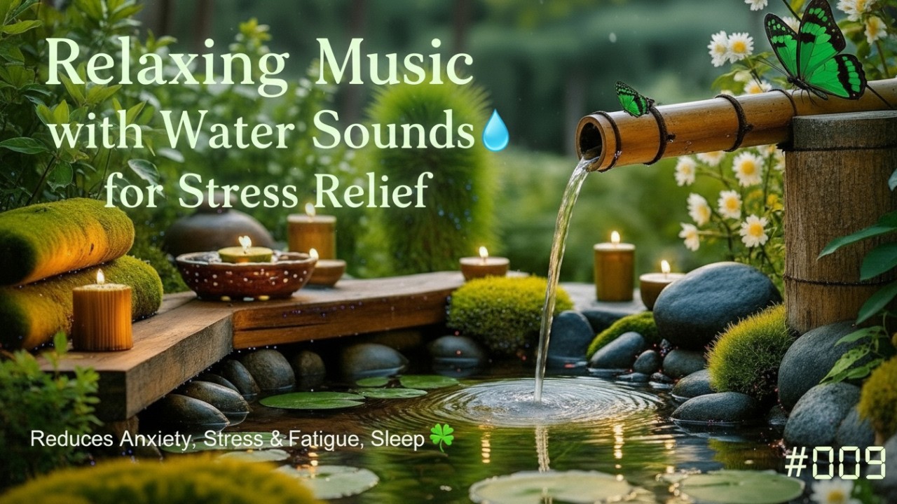 Relaxing Music with Water Sounds💧 for Stress Relief Reduces Anxiety, Stress & Fatigue, Sleep 🍀 #011