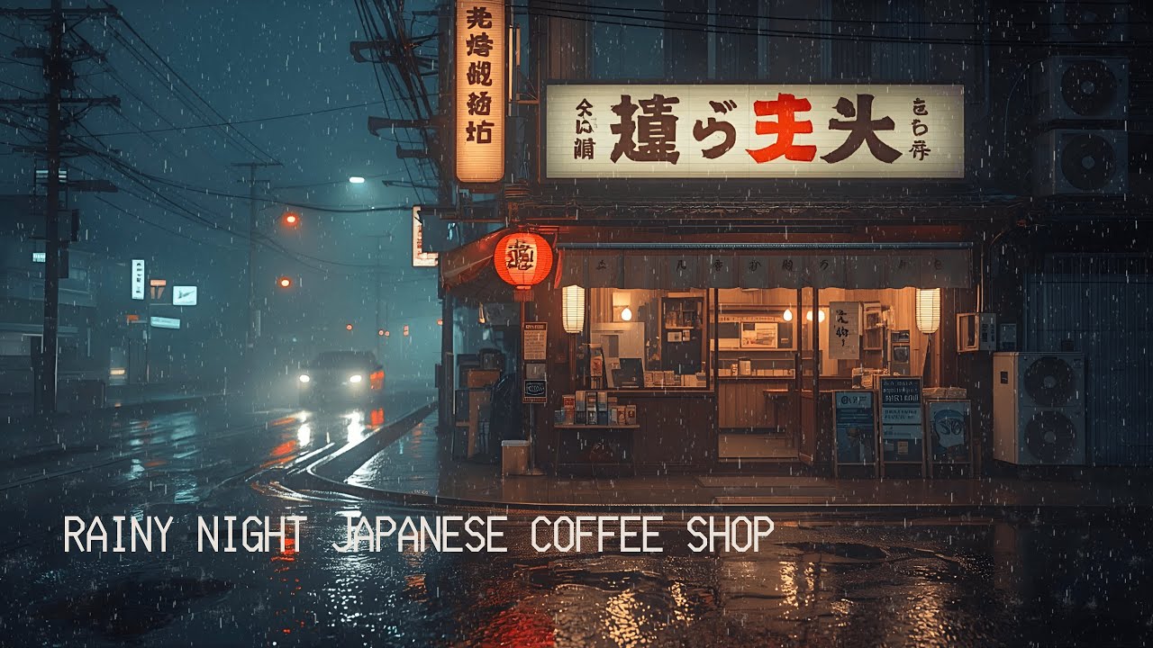 Rainy Night Japanese Coffee Shop 🌧️ – Cozy Lofi Beats to Focus & Relax