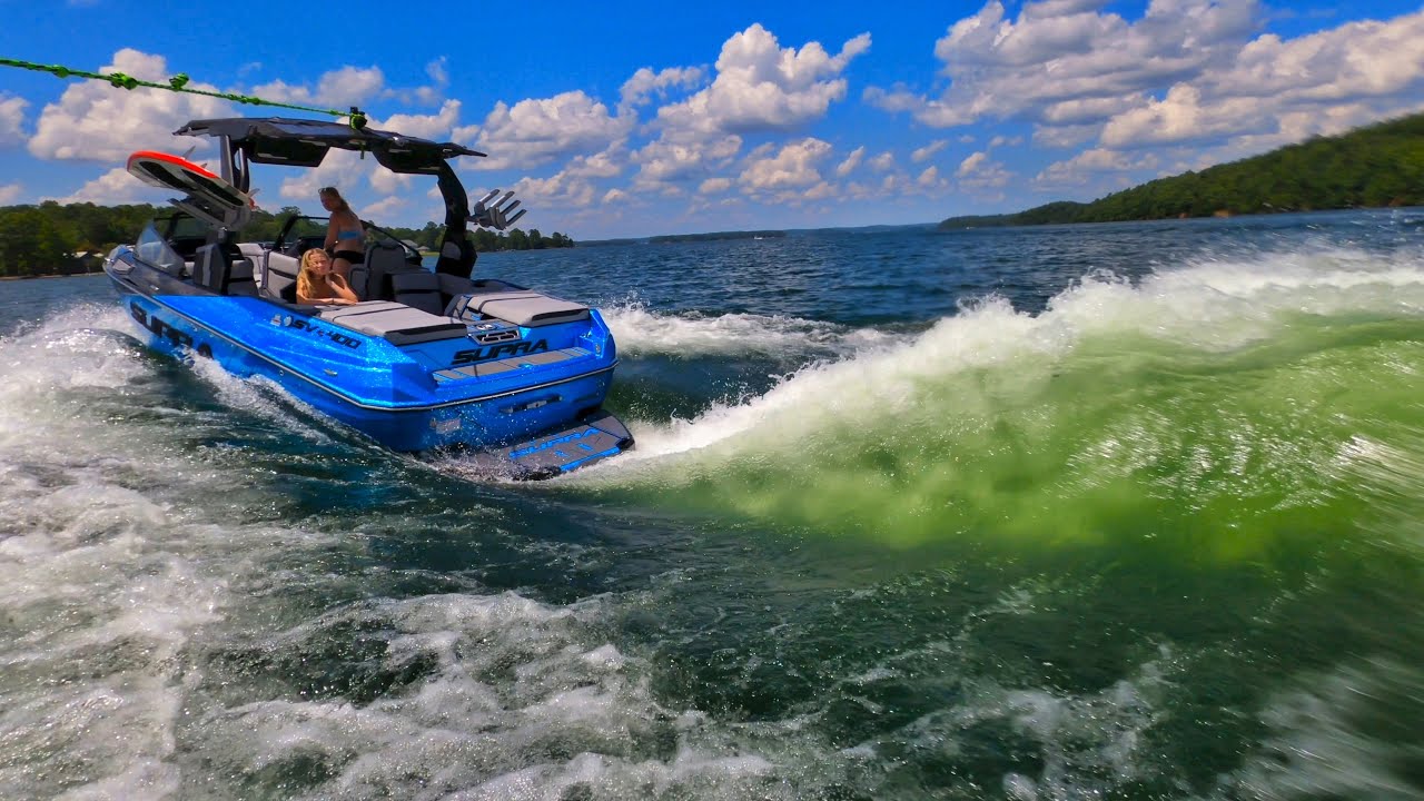 Attempting wakesurf 360’s behind the Supra SV 400
