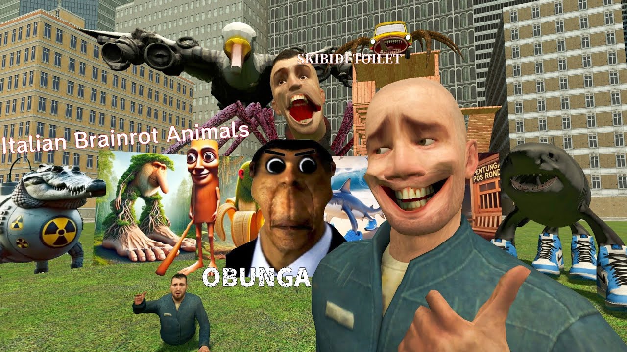 Italian Brainrot Animals vs NEXTBOTS Obunga and Skibidi Toilet collection-(Garry's Mod Animation)