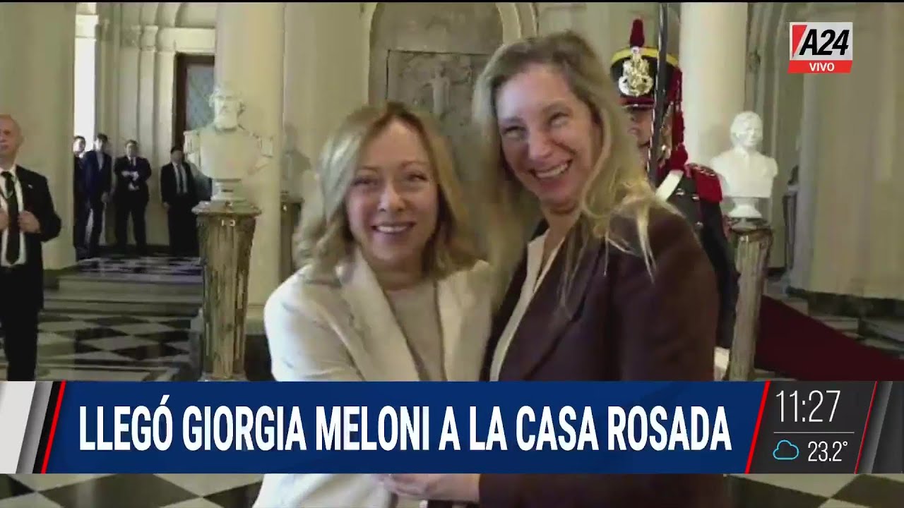 📢  LLEGÓ GIORGIA MELONI A LA CASA ROSADA PARA REUNIRSE CON EL PRESIDENTE JAVIER MILEI